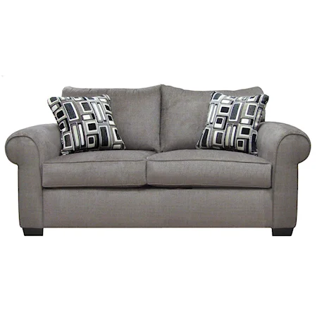 Casual Loveseat with Two Seat Construction